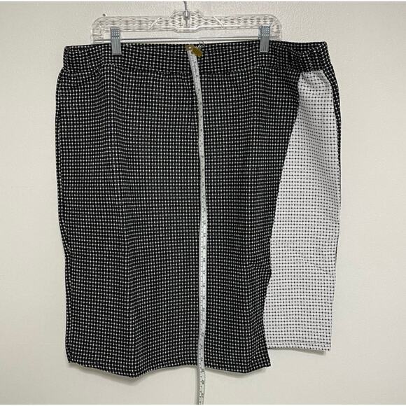 JESSICA LONDON Black and White Box Plaid Faux Wrap Skirt Size 18/20 NWT - Picture 2 of 10